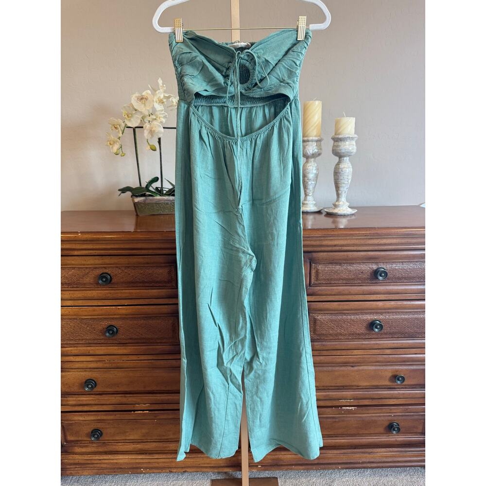 Maronie Jade Strapless Wide Leg Jumpsuit NWT Size M